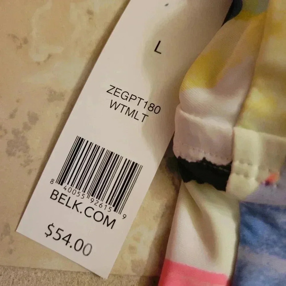 Zelos Tankini Abstract Bathing Suit Top Size Large - Picture 5 of 5